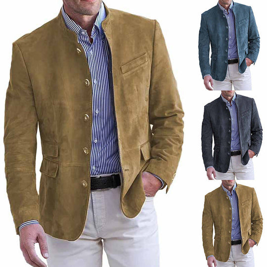 Herren elegante Wildlederjacke mit modernen Akzenten