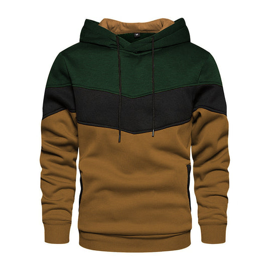 Herren modischer Kapuzenpullover mit geometrischem Farbdesign