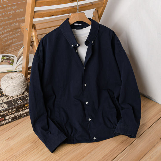 Herren Leichte Baumwoll-Utility-Jacke mit Knopfleiste und elastischem Saum Shop Nory