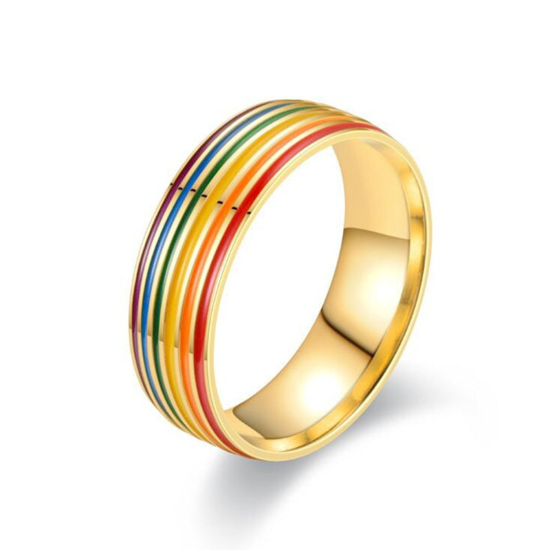 Damen Ring mit buntem Streifenmuster Shop Nory