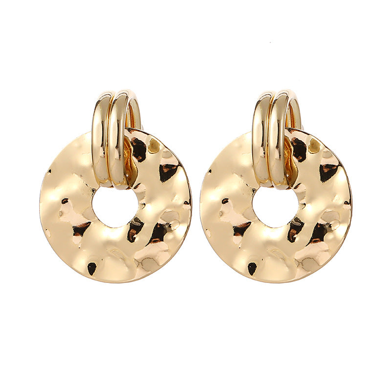 Damen elegante Ohrstecker mit rustikalem, gefalteten Design Shop Nory