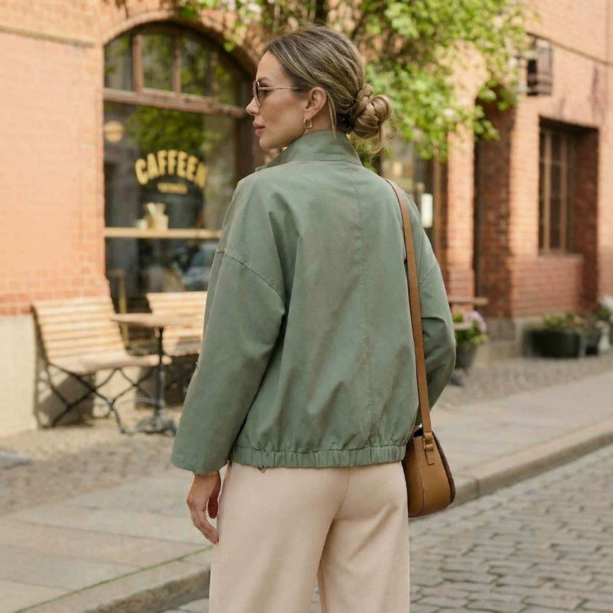Damen Kurze Freizeitjacke mit hohem Kragen