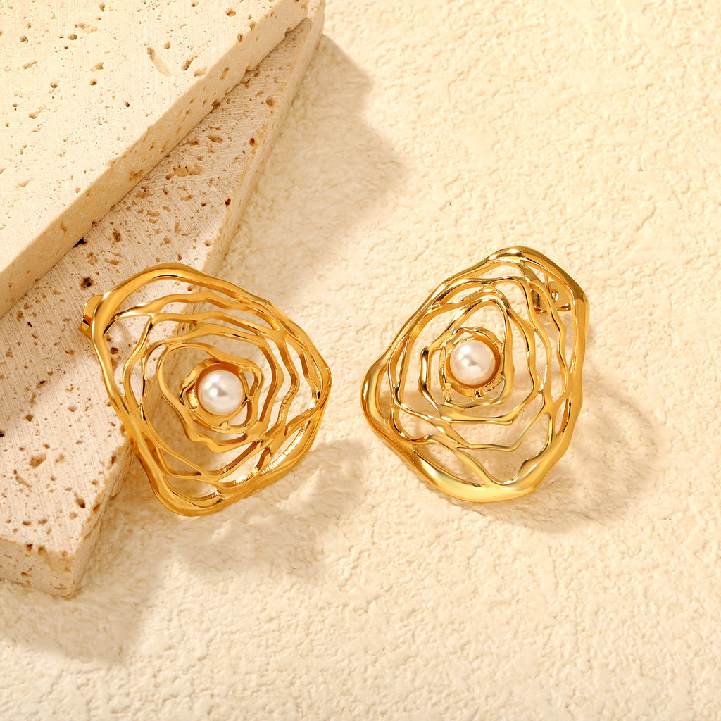 Damen Zierliche Blumen-Ohrstecker aus hochwertigem Edelstahl Shop Nory