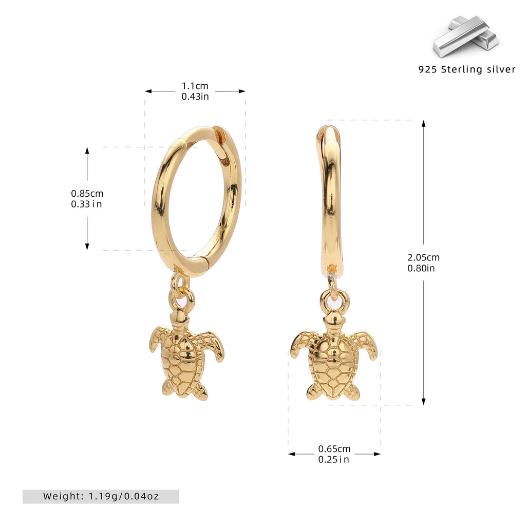 Damen Ohrhänger mit maritimen Schildkröten-Anhängern aus 925 Sterling Silber Shop Nory