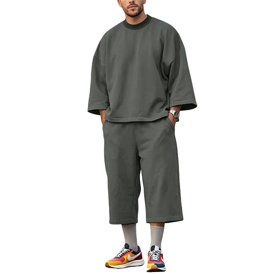 Damen Weiches Oversize-Lounge-Set mit weiten Fledermausärmeln und elastischer Bundhose Shop Nory