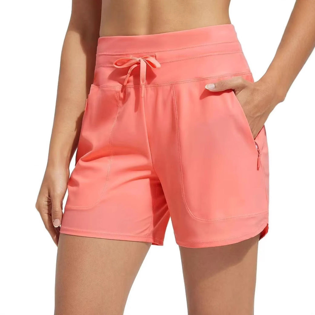 Damen Performance aktive Shorts mit integriertem Boxershorts-Futter