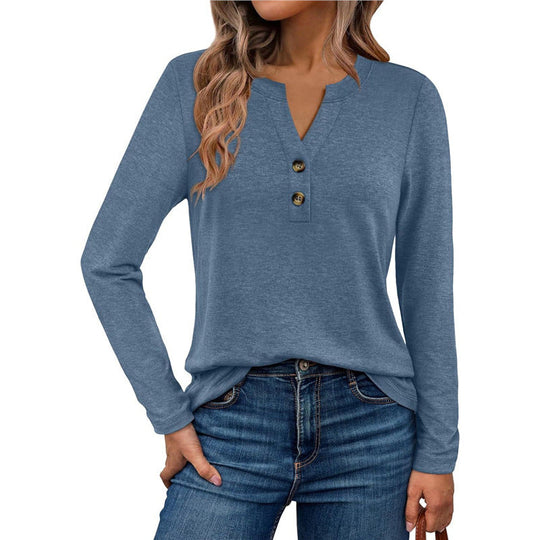 Damen Langarmshirt mit Knopfdetails