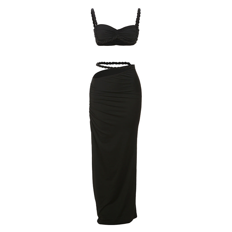 Damen Oberteil und Maxi Rock Set