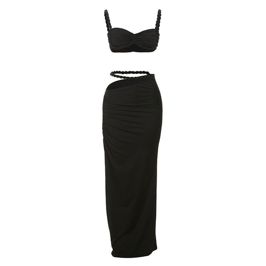 Damen Oberteil und Maxi Rock Set