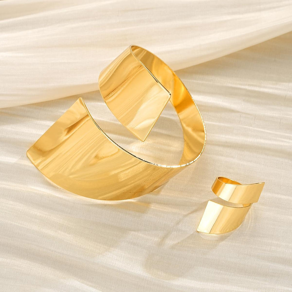 Damen Armreif und Ring Set aus hochwertigem Metall Shop Nory