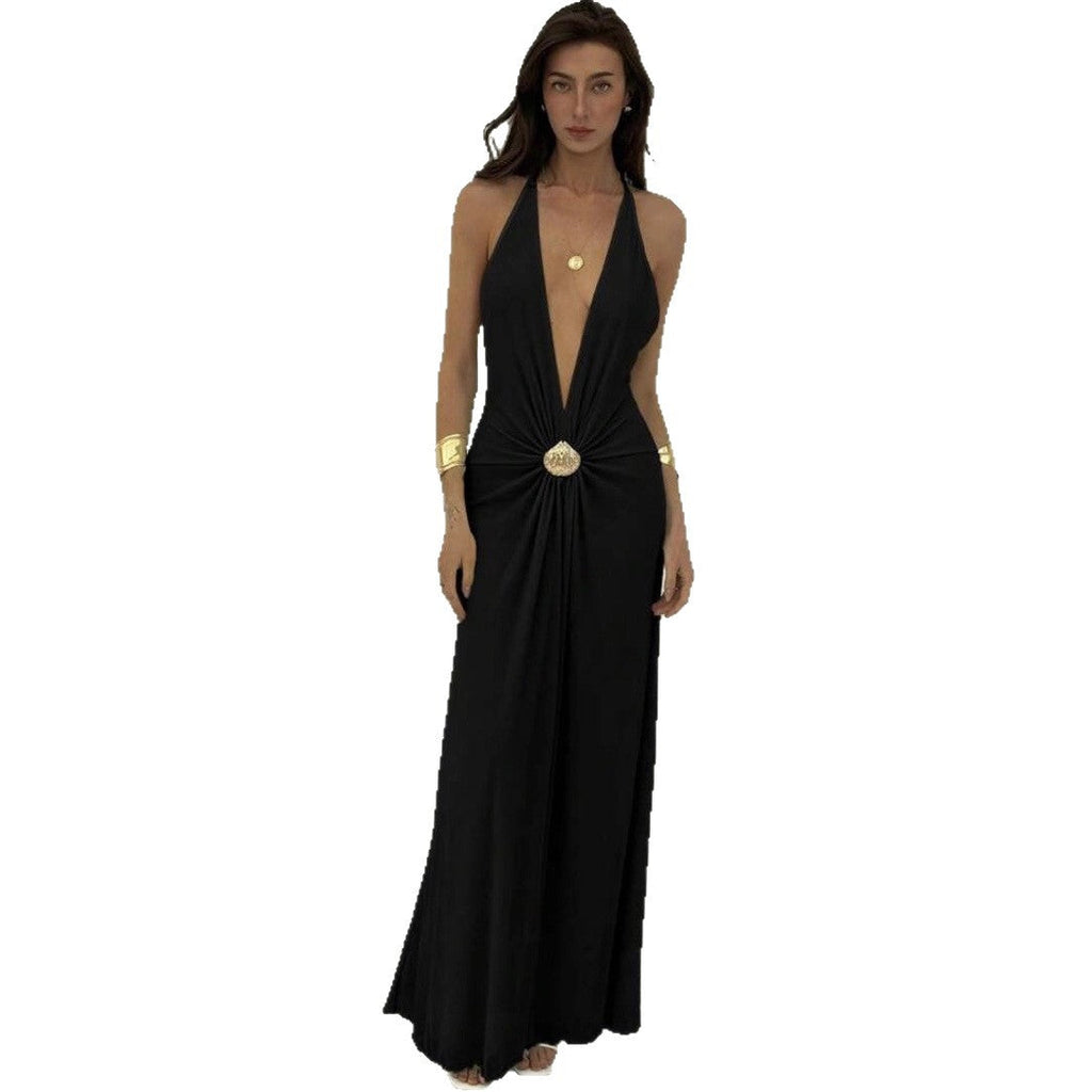 Damen Elegantes Wickelkleid mit tiefem V-Ausschnitt und innovativem Raffungselement