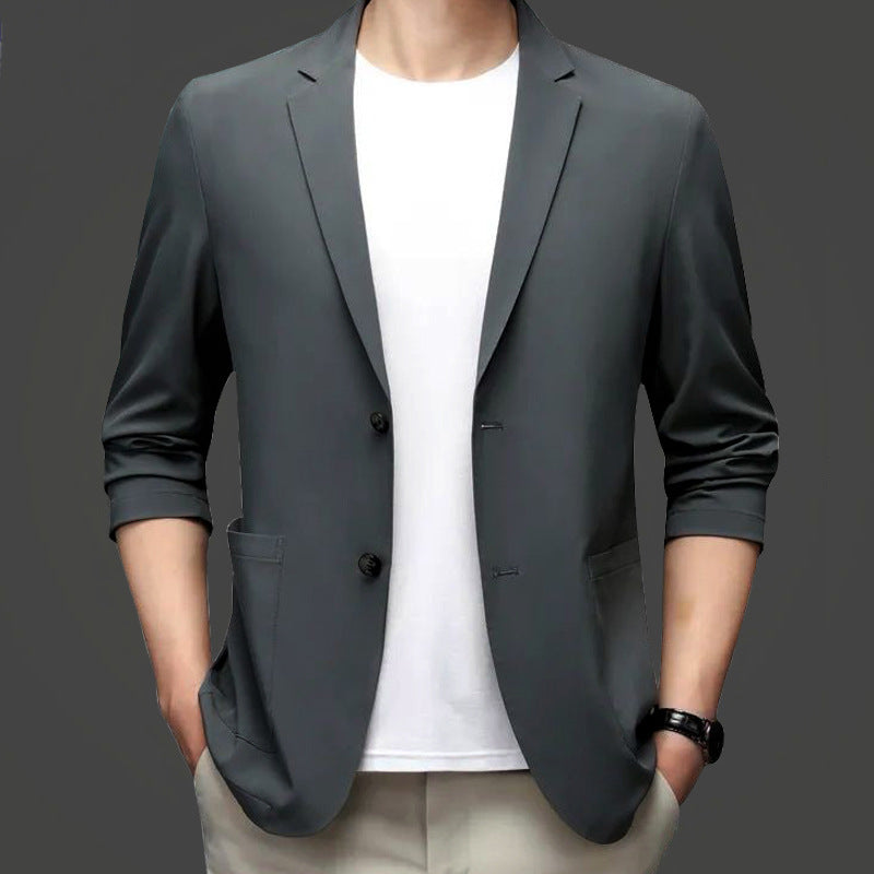 Herren legerer elastischer Sommerblazer mit dreiviertelärmeln und schlanker Passform Shop Nory