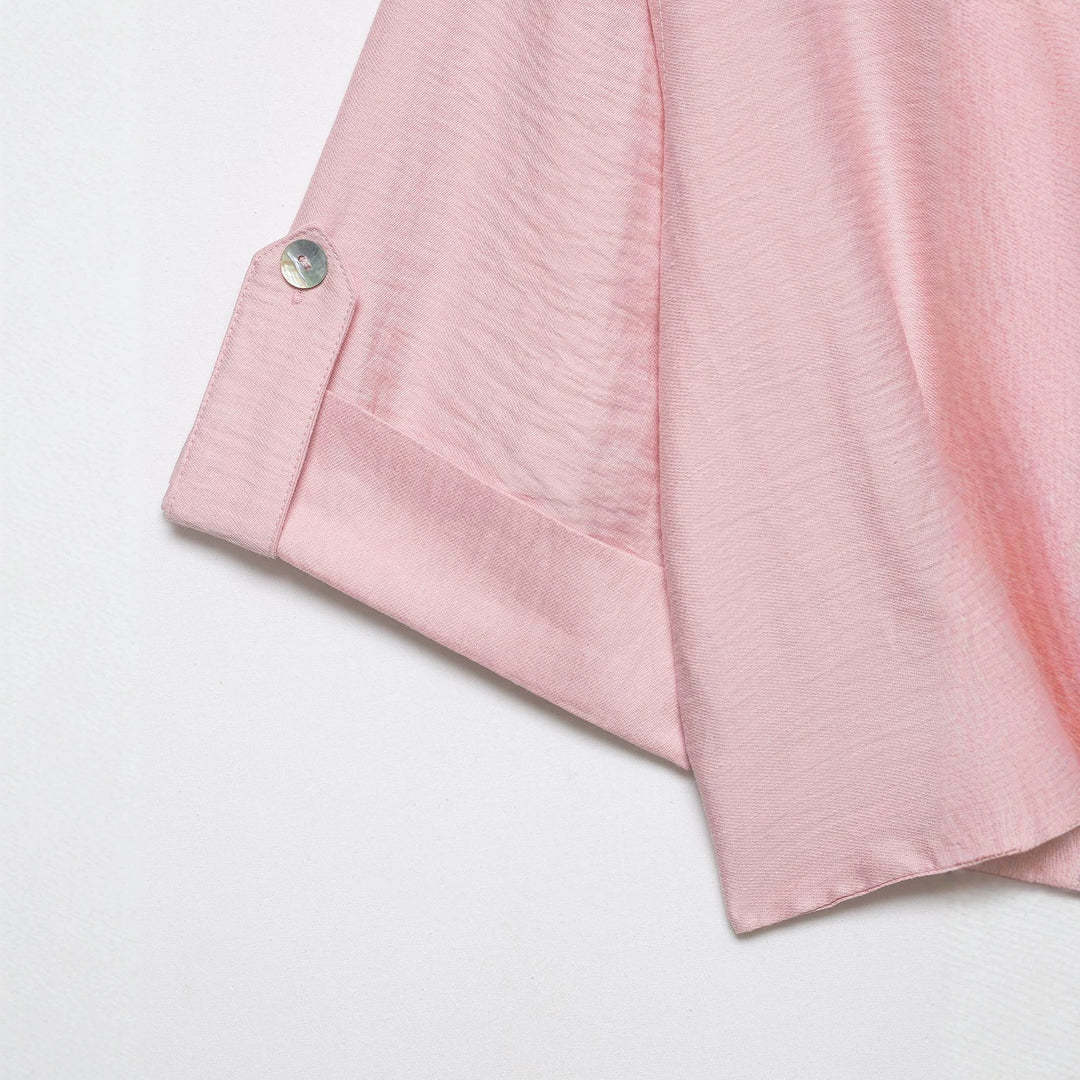 Damen Oversize Leichte Hemdbluse mit Umschlagärmeln und V-Ausschnitt Shop Nory