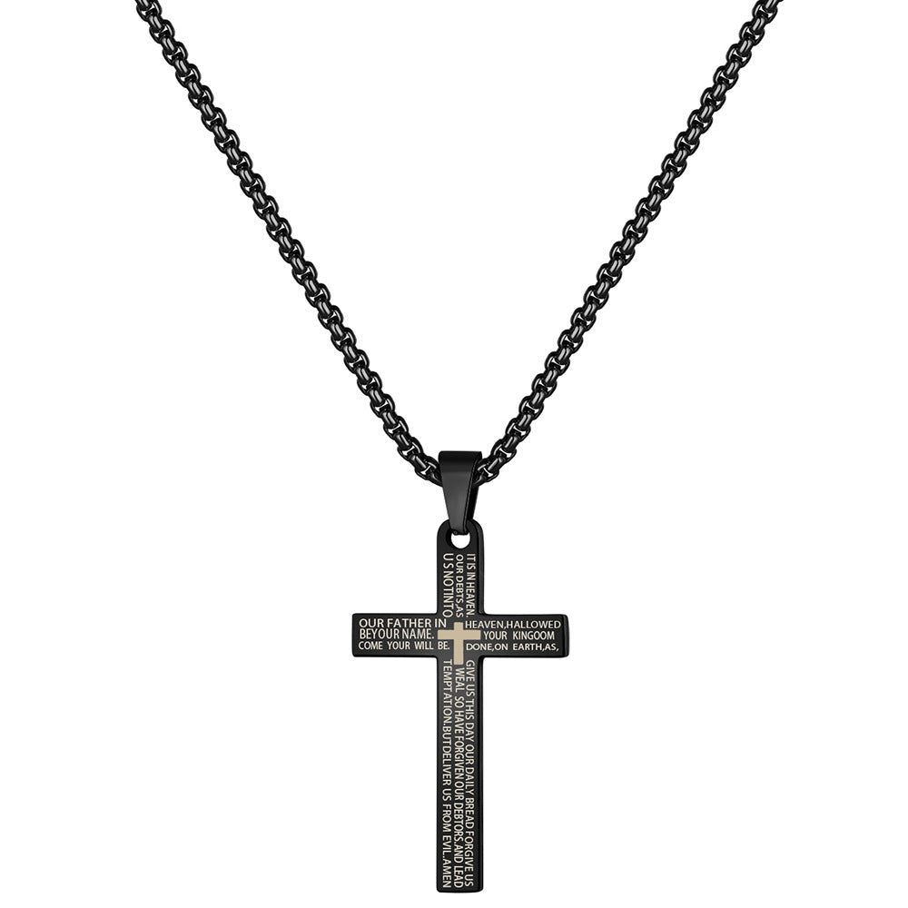 Herren Halskette mit detailreichem Kreuzanhänger aus Edelstahl Shop Nory