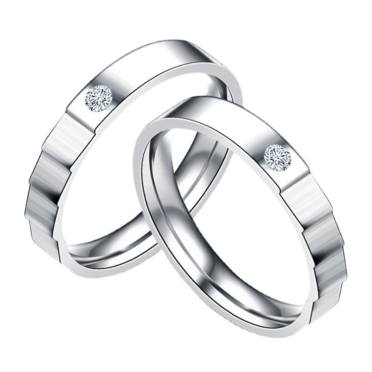 Herren Ring mit elegantem, minimalistischen Design und funkelndem Stein Shop Nory