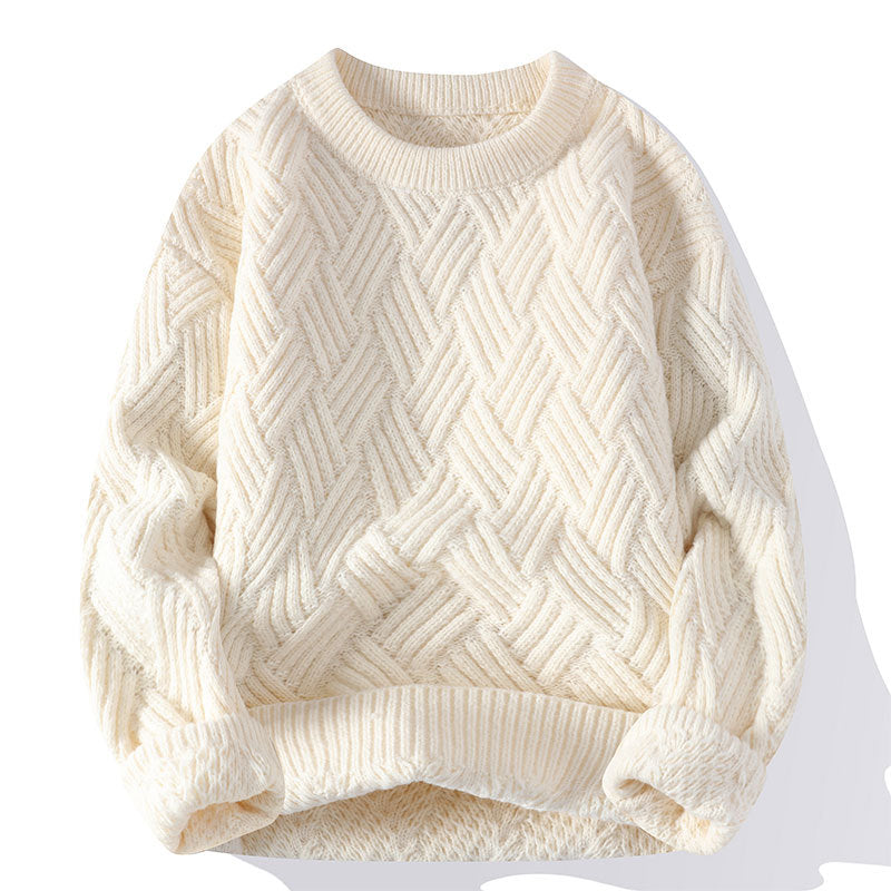 Damen grobgestrickter Oversize-Pullover mit Zopfmuster und elastischem Rippbund Shop Nory