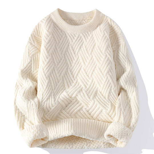 Damen grobgestrickter Oversize-Pullover mit Zopfmuster und elastischem Rippbund Shop Nory