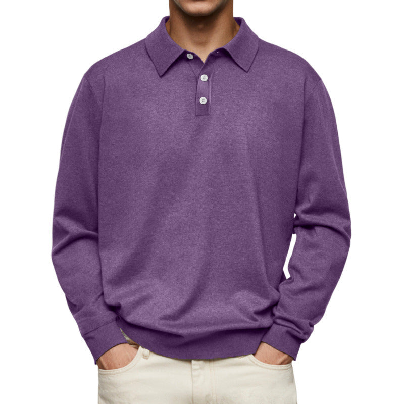 Herren Feinstrick-Poloshirt mit Knopfleiste und Rippbündchen Shop Nory