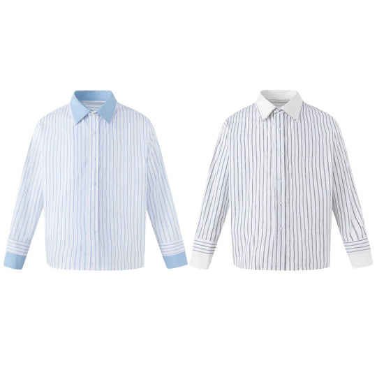 Damen Gestreiftes Oversize-Hemd mit kontrastreichem Kentkragen Shop Nory
