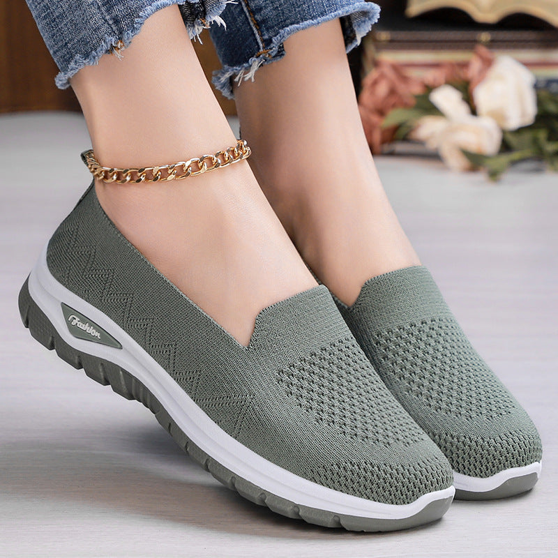 Damen nan nahtloser Strick-Slip-On mit gepolstertem Memory-Fußbett und flexibler Profillaufsohle Shop Nory