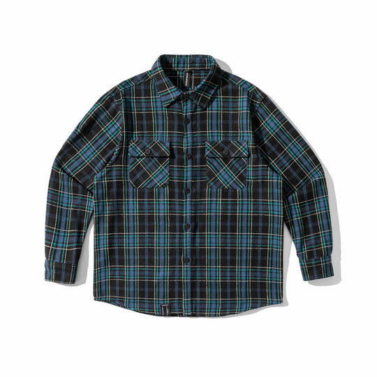 Herren Karriertes Flanell‑Overshirt mit gerundetem Saum und aufgesetzten Brusttaschen Shop Nory