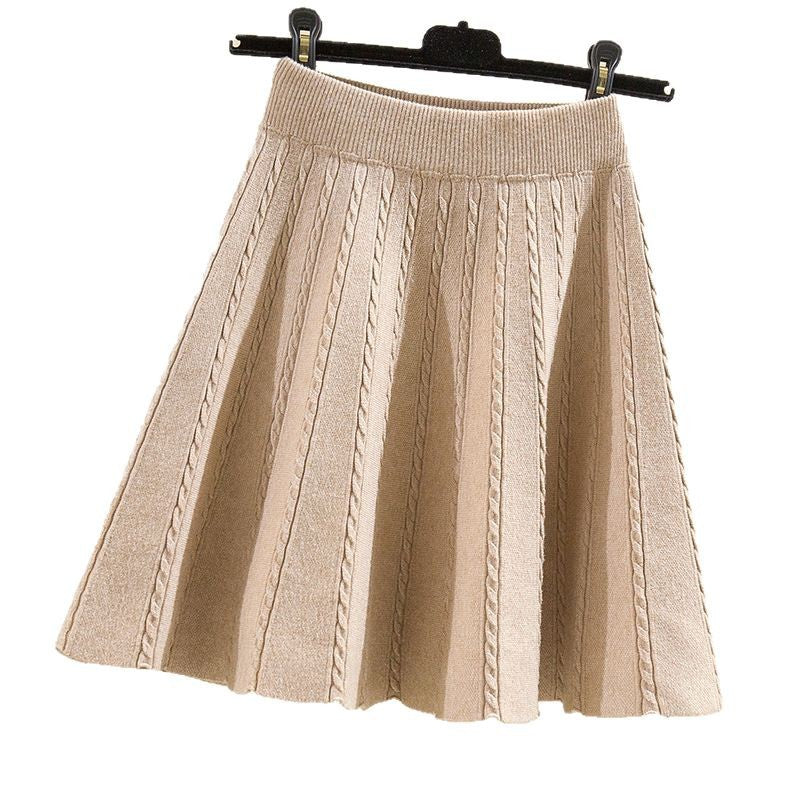 Damen Plissierter Strickrock mit hohem Bund Shop Nory