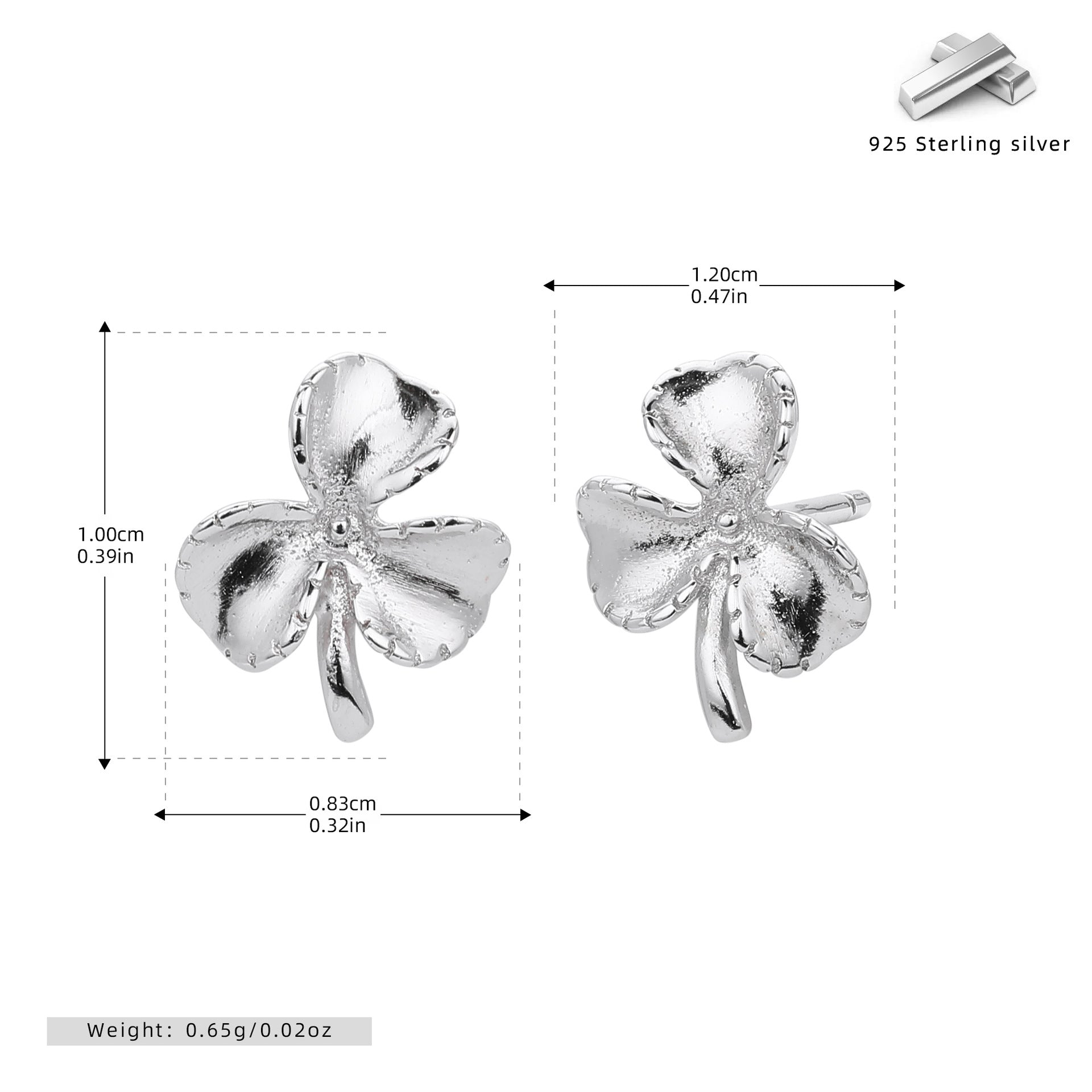 Damen Ohrstecker im eleganten Kleeblatt-Design Shop Nory