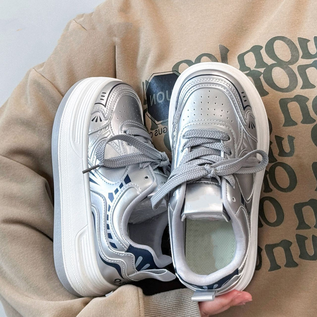Damen Moderne Plateau-Sneaker mit metallic-Optik und dämpfender EVA-Zwischensohle Shop Nory