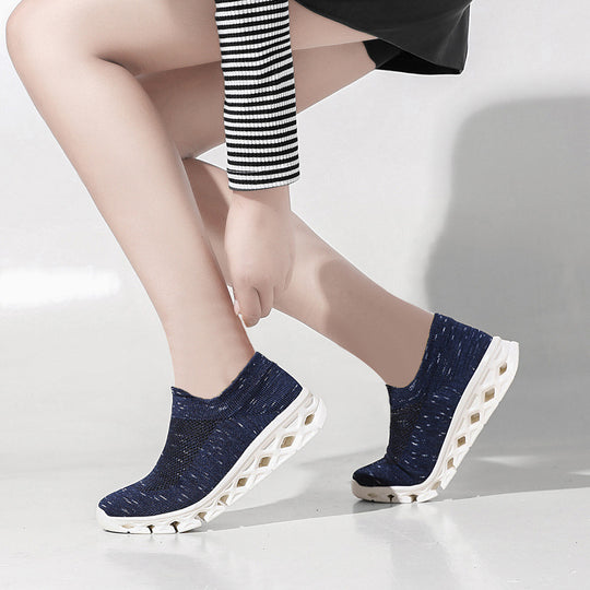 Unisex Leichter Slip-On Strick-Freizeitschuh mit wabenförmiger Hohlkammer-Sohle Shopy Nory