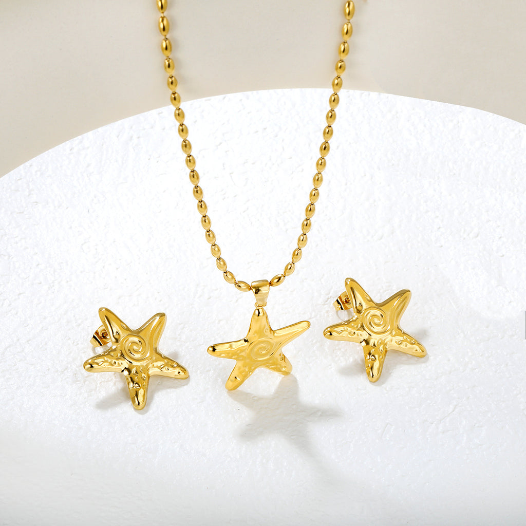 Damen Schmuckset mit stilvollem Stern-Anhänger und passenden Ohrsteckern Shop Nory