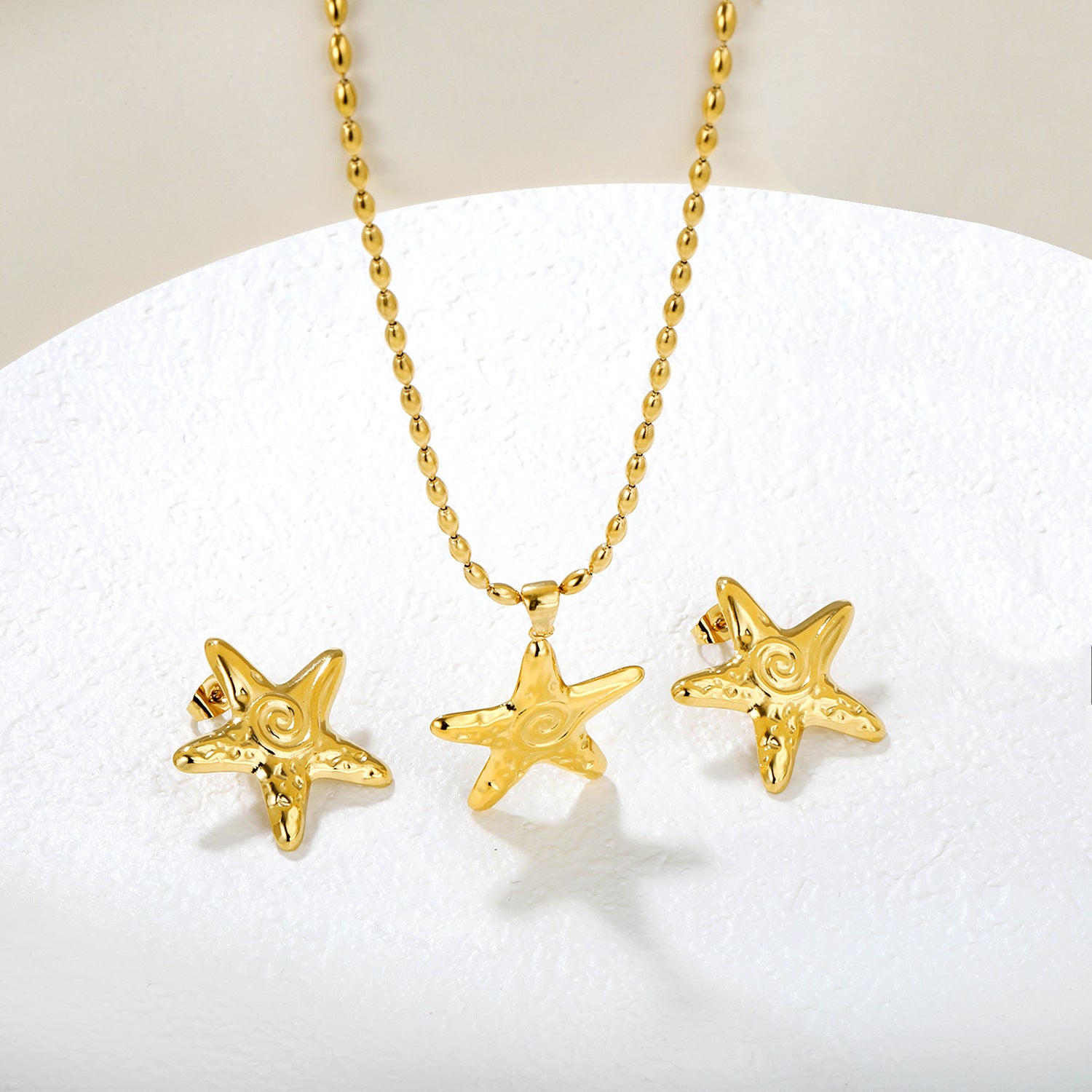 Damen Schmuckset mit stilvollem Stern-Anhänger und passenden Ohrsteckern Shop Nory