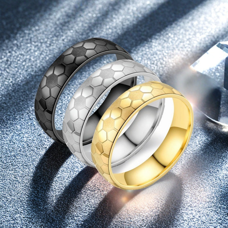 Herren Ring mit kunstvollem Bienenwabenmuster Shop Nory