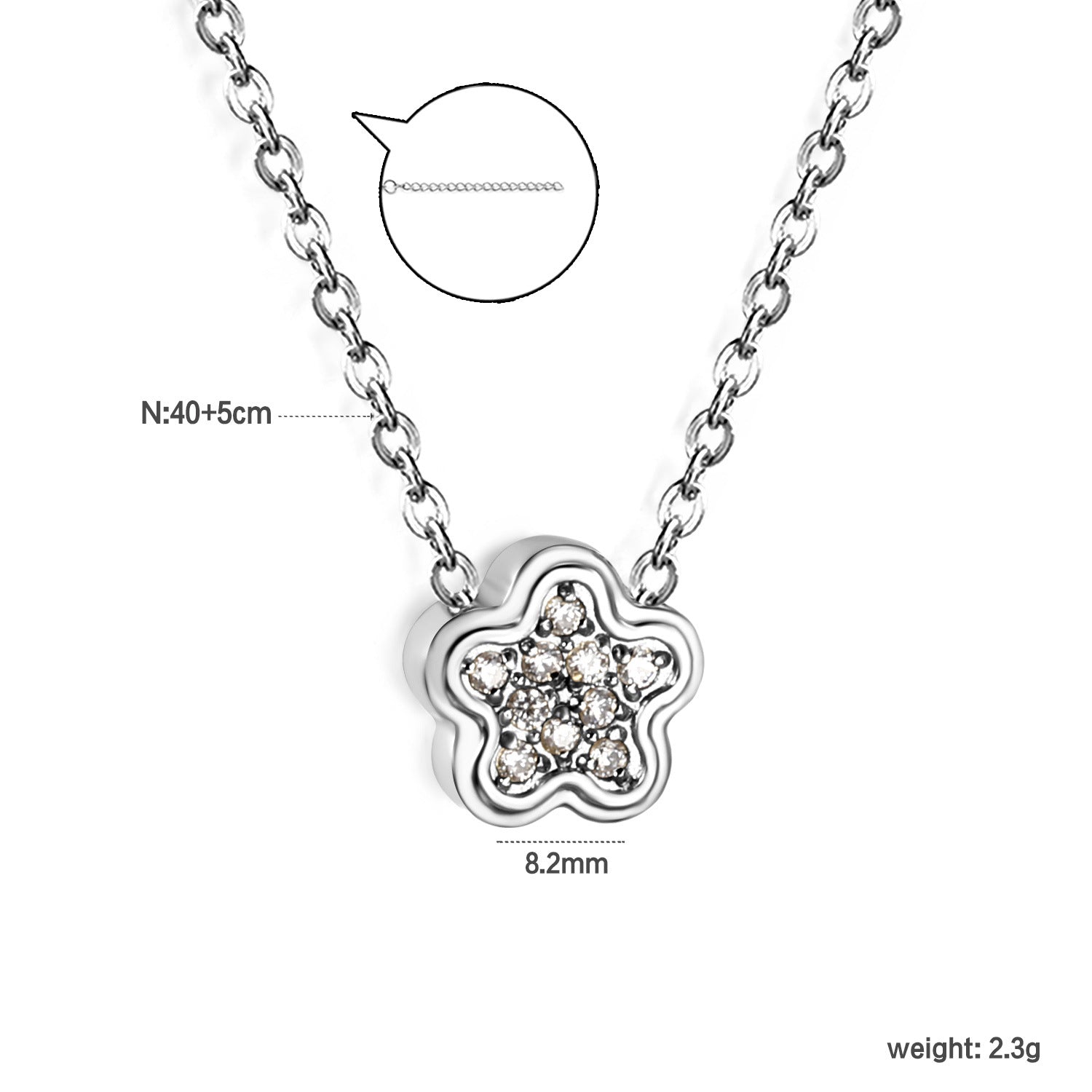 Damen elegante Halskette mit funkelndem Zirkonia-Anhänger Shop Nory