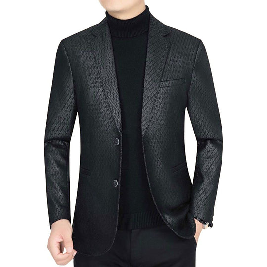 Herren Slim-Fit Sakko in Lederoptik mit fallendem Revers Shop Nory