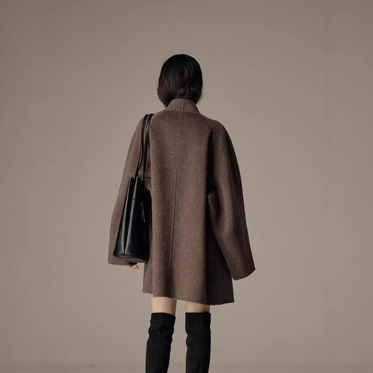 Damen Modische Oversized Wool-Mantel Shop Nory
