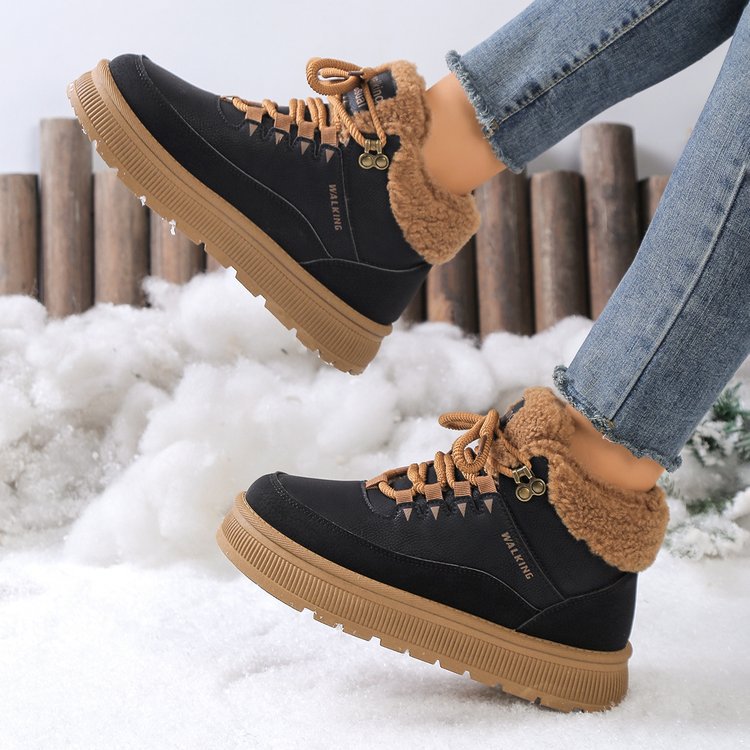 Damen Gefütterte Plateau-Wintersneaker mit Teddyfutter und profilierter Gummisohle Shop Nory