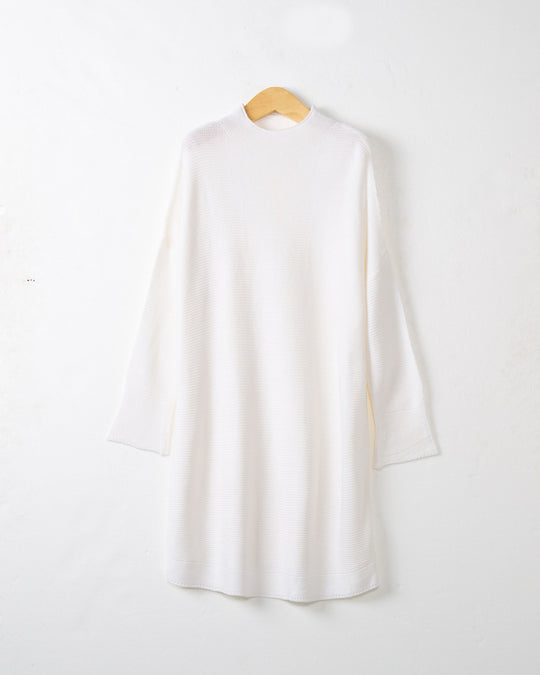 Damen Oversize Strick-Tunika mit kurzem Stehkragen und überschnittener Schulter Shop Nory
