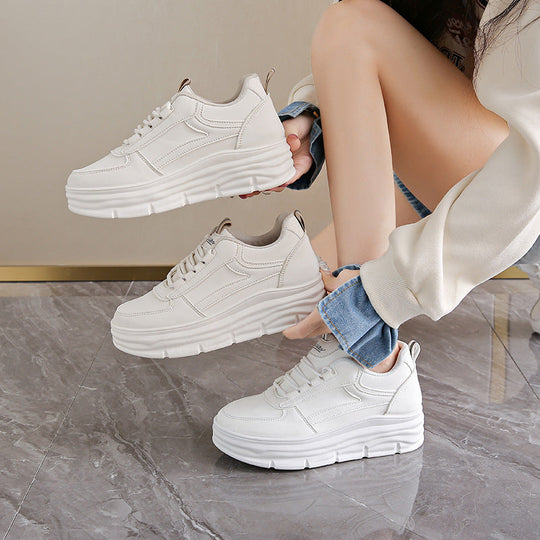 Damen Komfortable Plateau-Sneakers mit atmungsaktivem Obermaterial