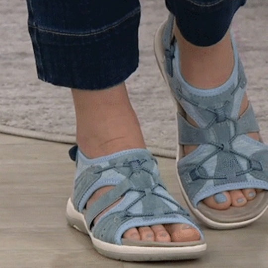 Damen Sportive Komfort-Sandalette mit gepolstertem Fußbett und Klett-Fersenriemen Shop Nory
