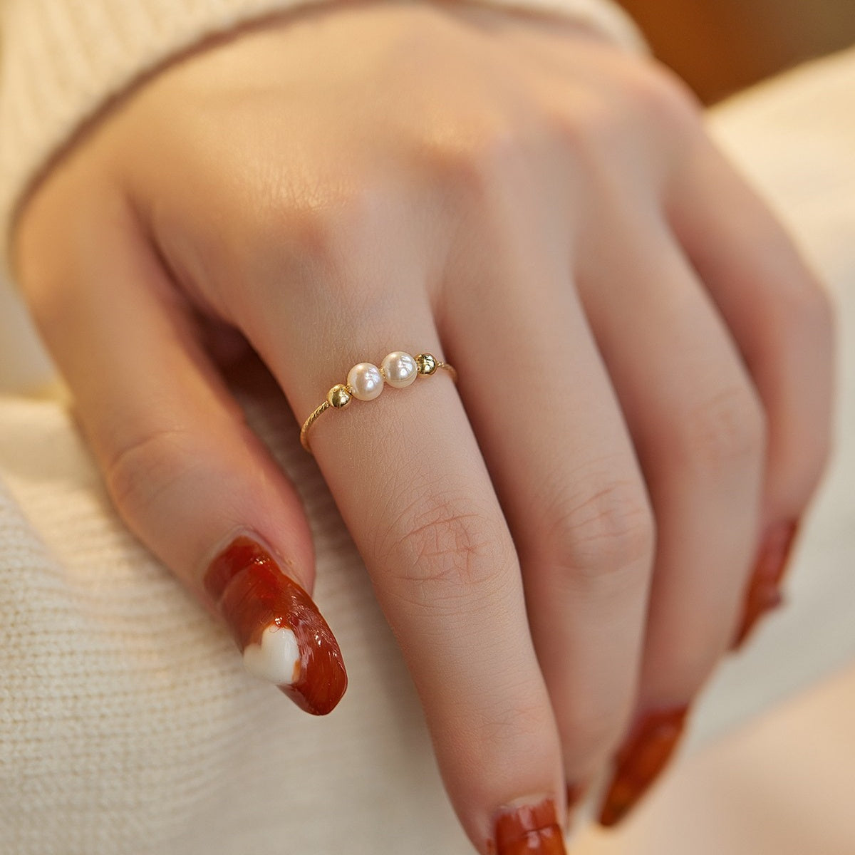 Damenring mit Perlen Shop Nory