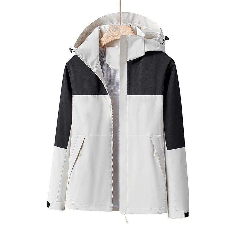 Herren Leichte winddichte Softshell-Regenjacke mit Kapuze und Kontrastbesatz Shop Nory