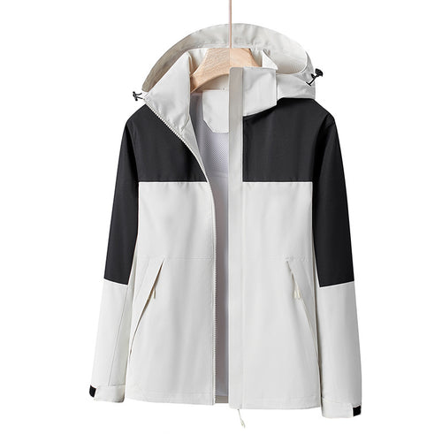 Herren Leichte winddichte Softshell-Regenjacke mit Kapuze und Kontrastbesatz Shop Nory