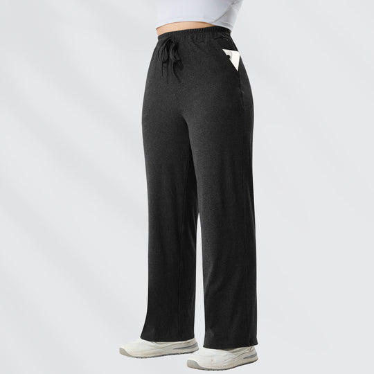 Damen weite Jersey-Loungehose mit hohem Komfortbund und Seitentaschen Shopy Nory