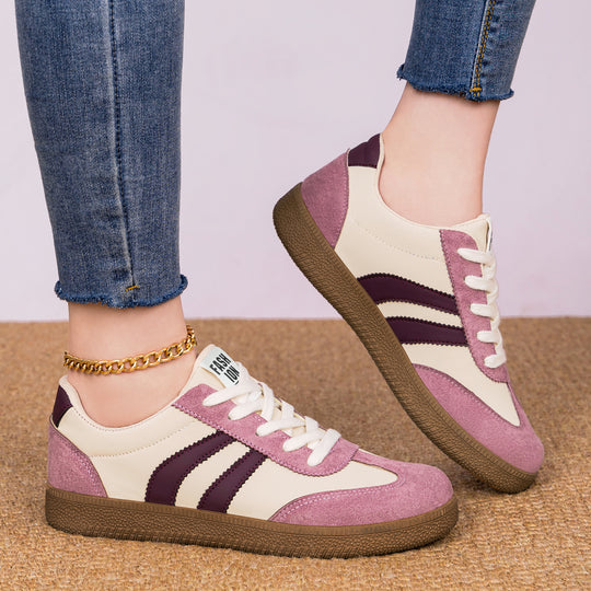Herren nan retro Sneaker mit Velours- und Textilobermaterial, klassischer Drei-Streifen-Optik und profilierter Gumminsohle Shop Nory