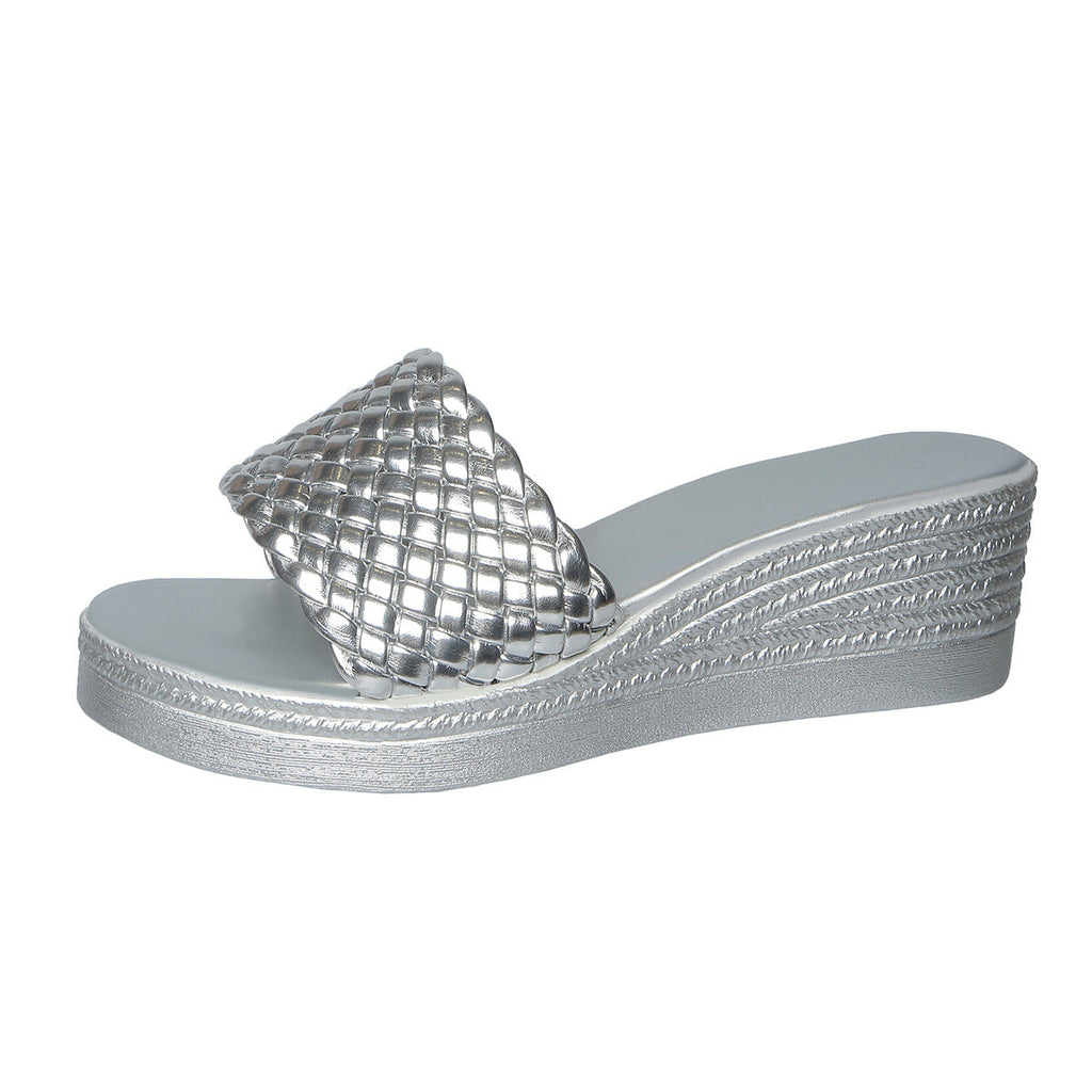 Damen Wedge-Sandalen mit geflochtenem Riemen und ergonomischer Sohle