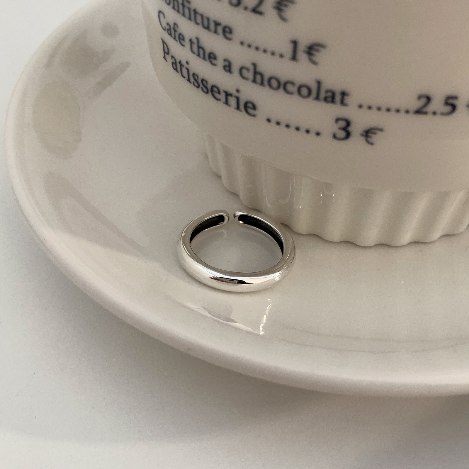 Damen Zierlicher Silberring mit Perlen-Design Shop Nory