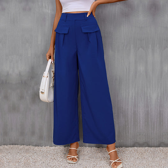 Damen Elegante High-Waist Culotte‑Palazzohose mit Bügelfalte und Klappentaschen Shop Nory