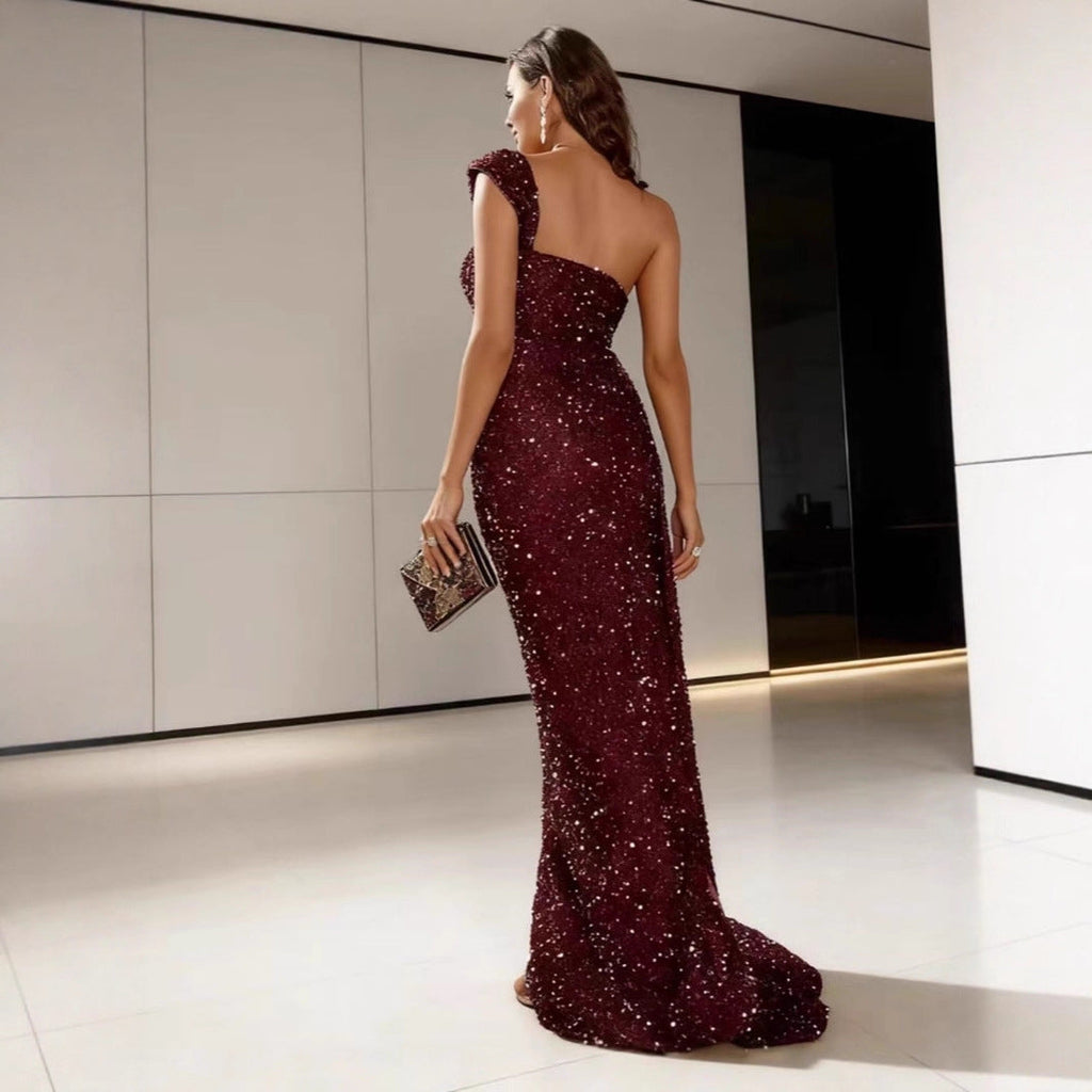 Damen Abendkleid mit funkelnden Pailletten Shopnory