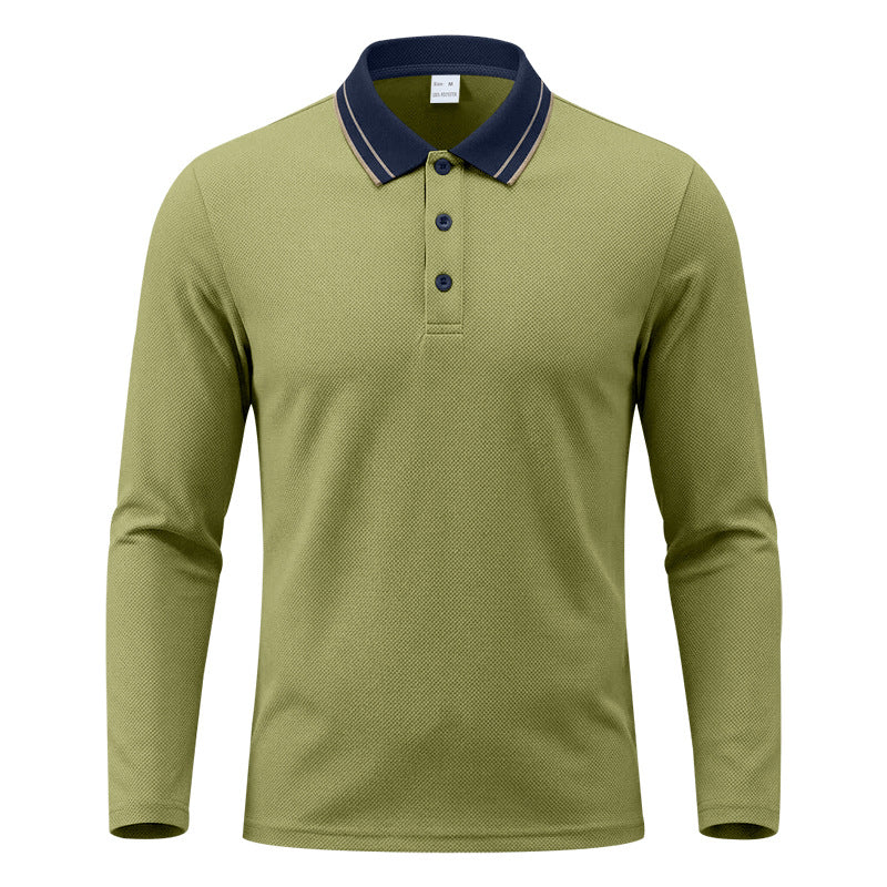 Herren Langarm-Polo in feiner Piquéstruktur mit kontrastiertem Collegekragen Shop Nory