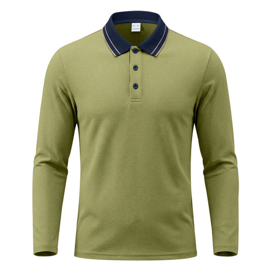 Herren Langarm-Polo in feiner Piquéstruktur mit kontrastiertem Collegekragen Shop Nory
